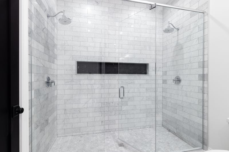 Corner Shower with Glass Walls